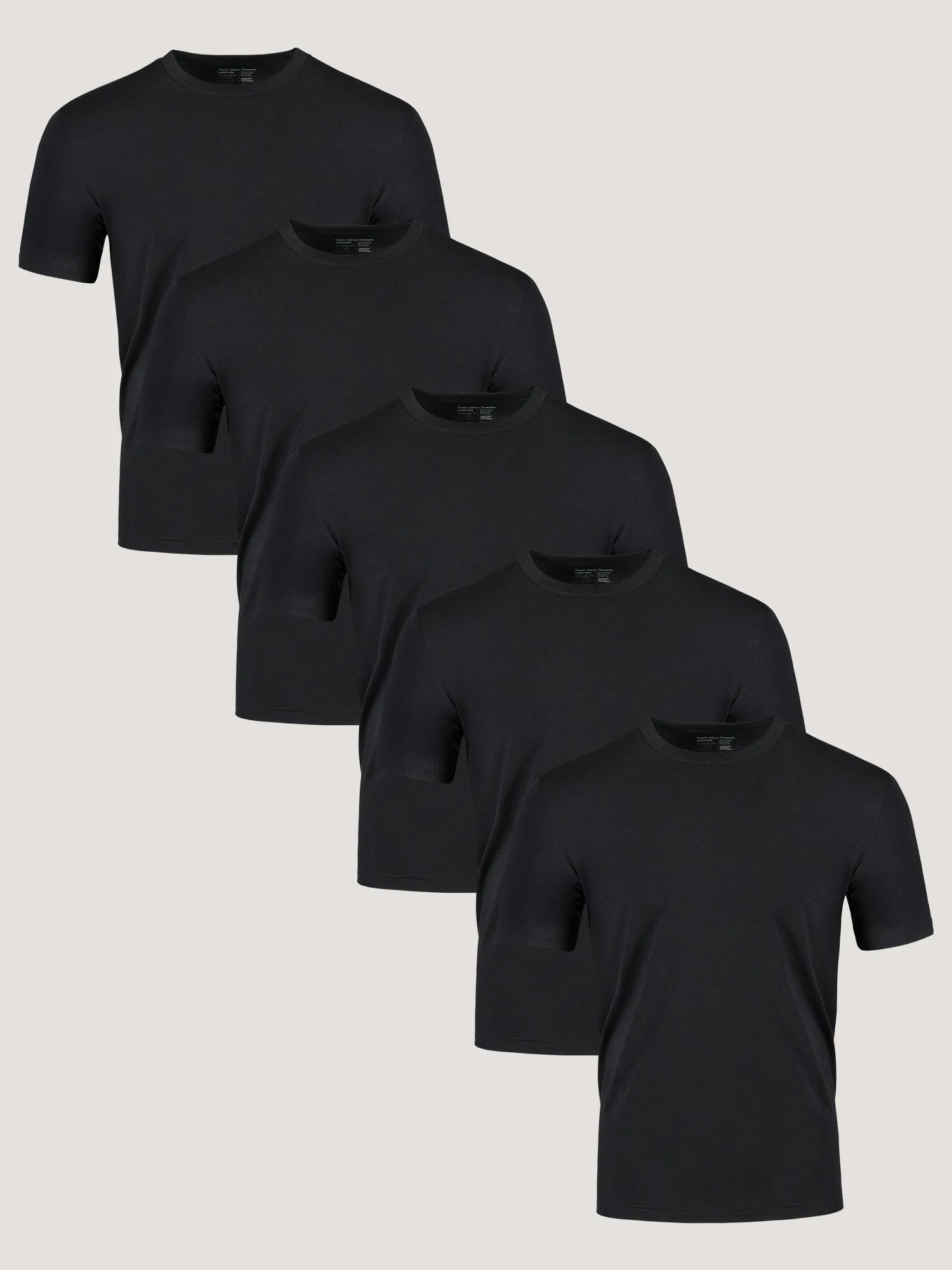 All Black Performance Crew 5-pack