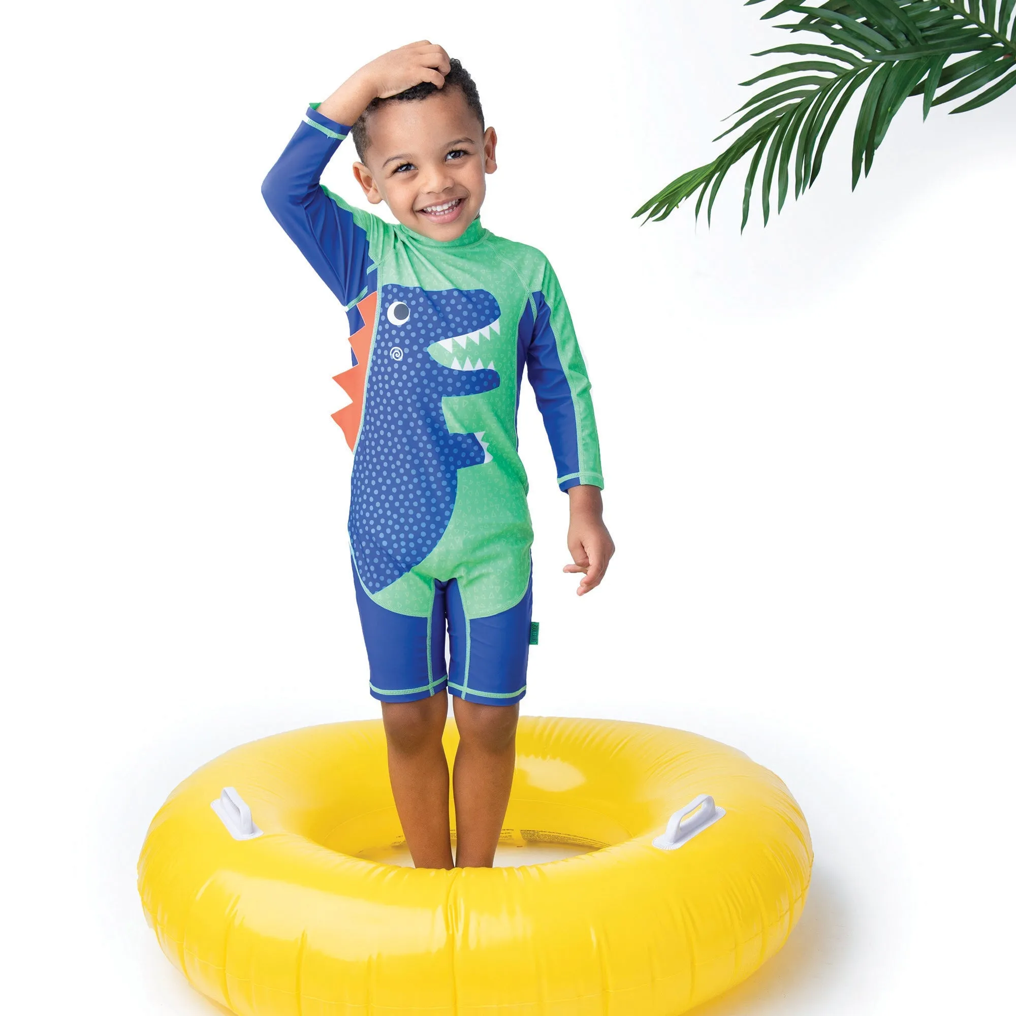 Baby   Toddler UPF50  Rashguard One Piece Swimsuit - Dino