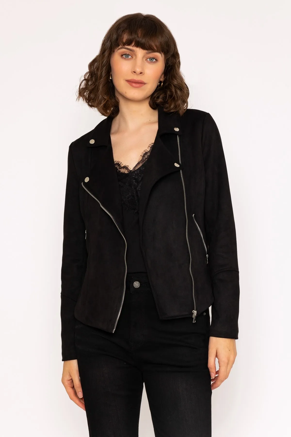 Black Suede Biker Jacket