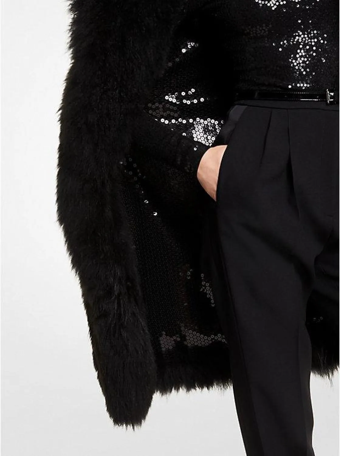 Cashmere Sequin-Lined Coat