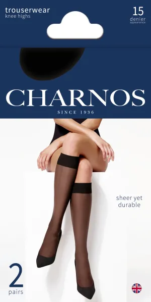 Charnos 15 denier sheer knee highs, 2 pair pack