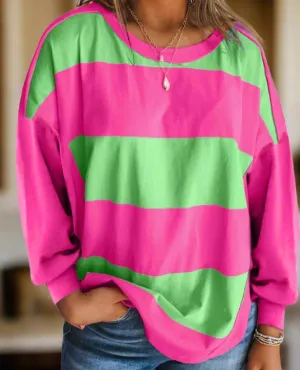 Compare and Contrast Top (pink/green)