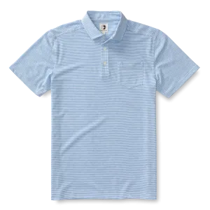 Duck Head Men's Summerford Stripe Performance Pique Polo / Imperial Blue Heather