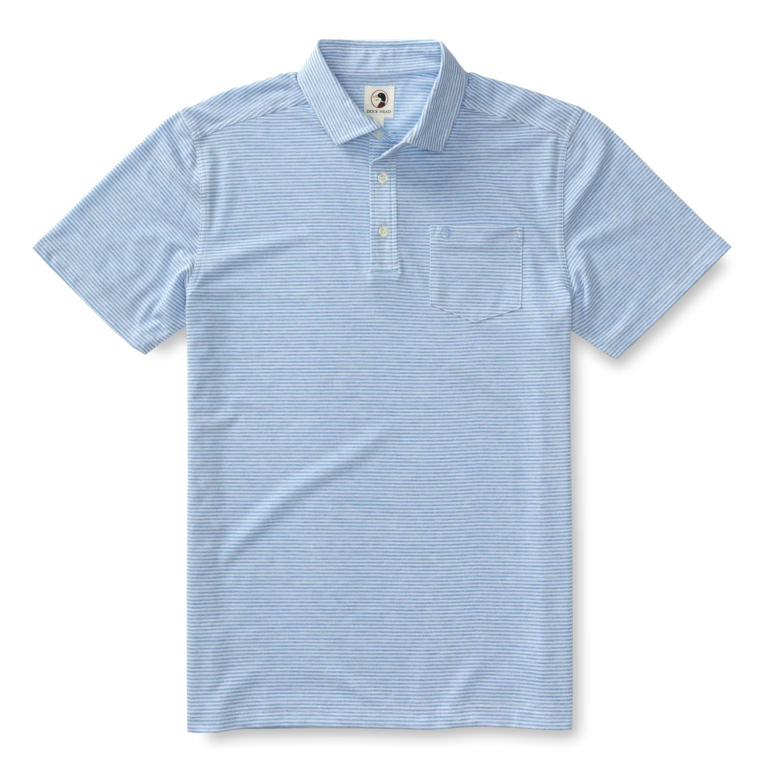 Duck Head Men's Summerford Stripe Performance Pique Polo / Imperial Blue Heather