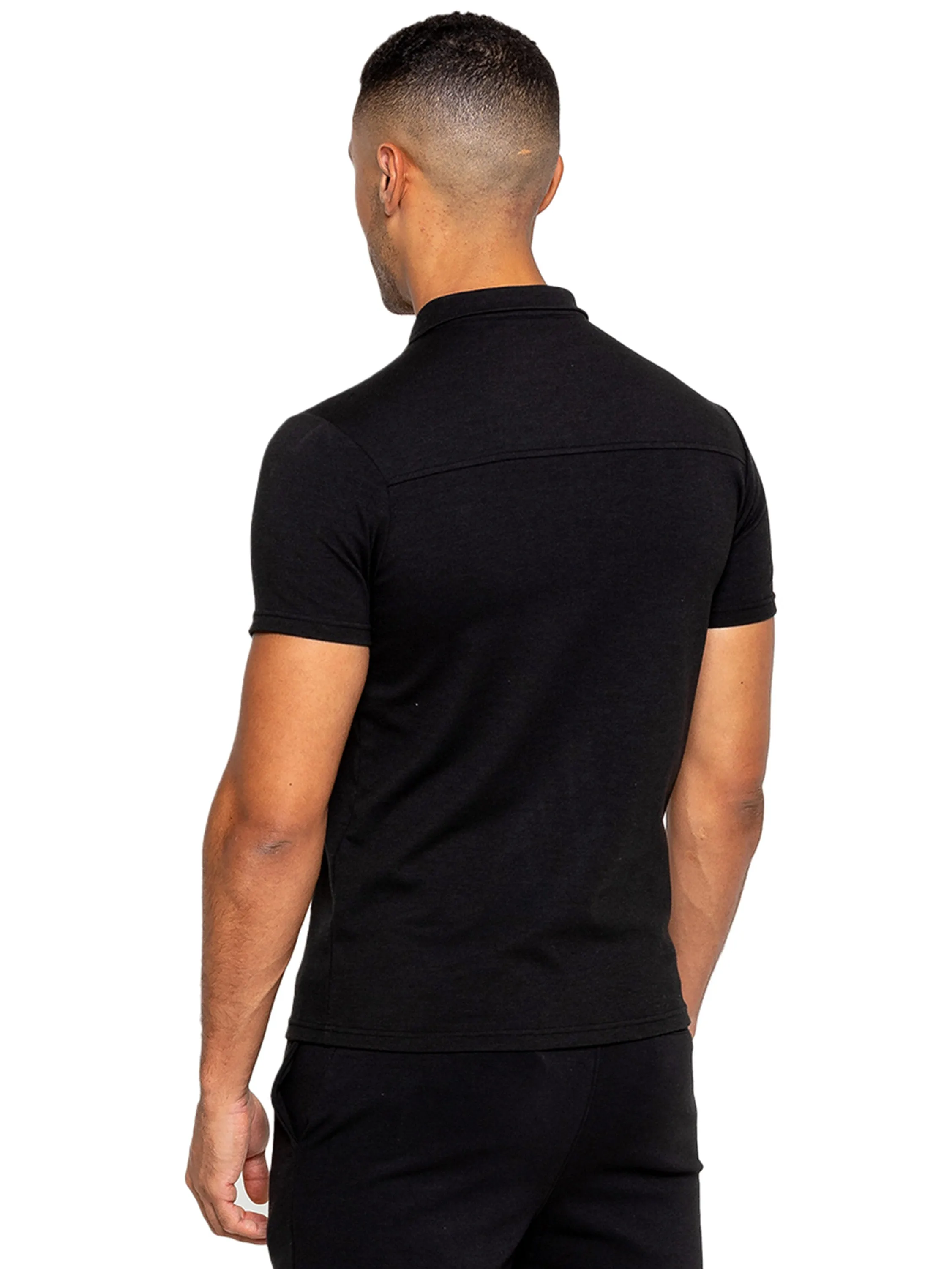 Enzo | Mens Zip Up Polo Shirt