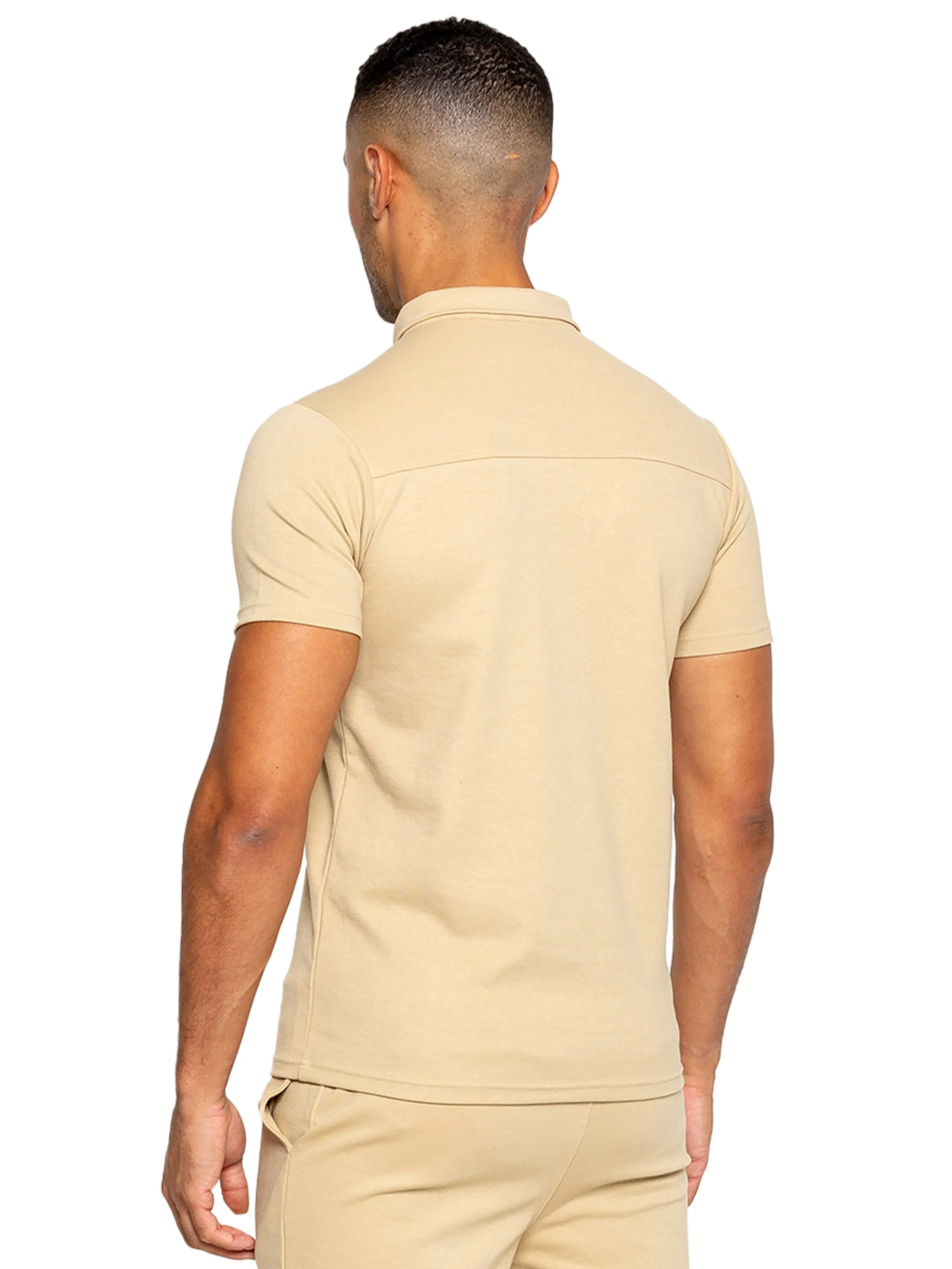 Enzo | Mens Zip Up Polo Shirt