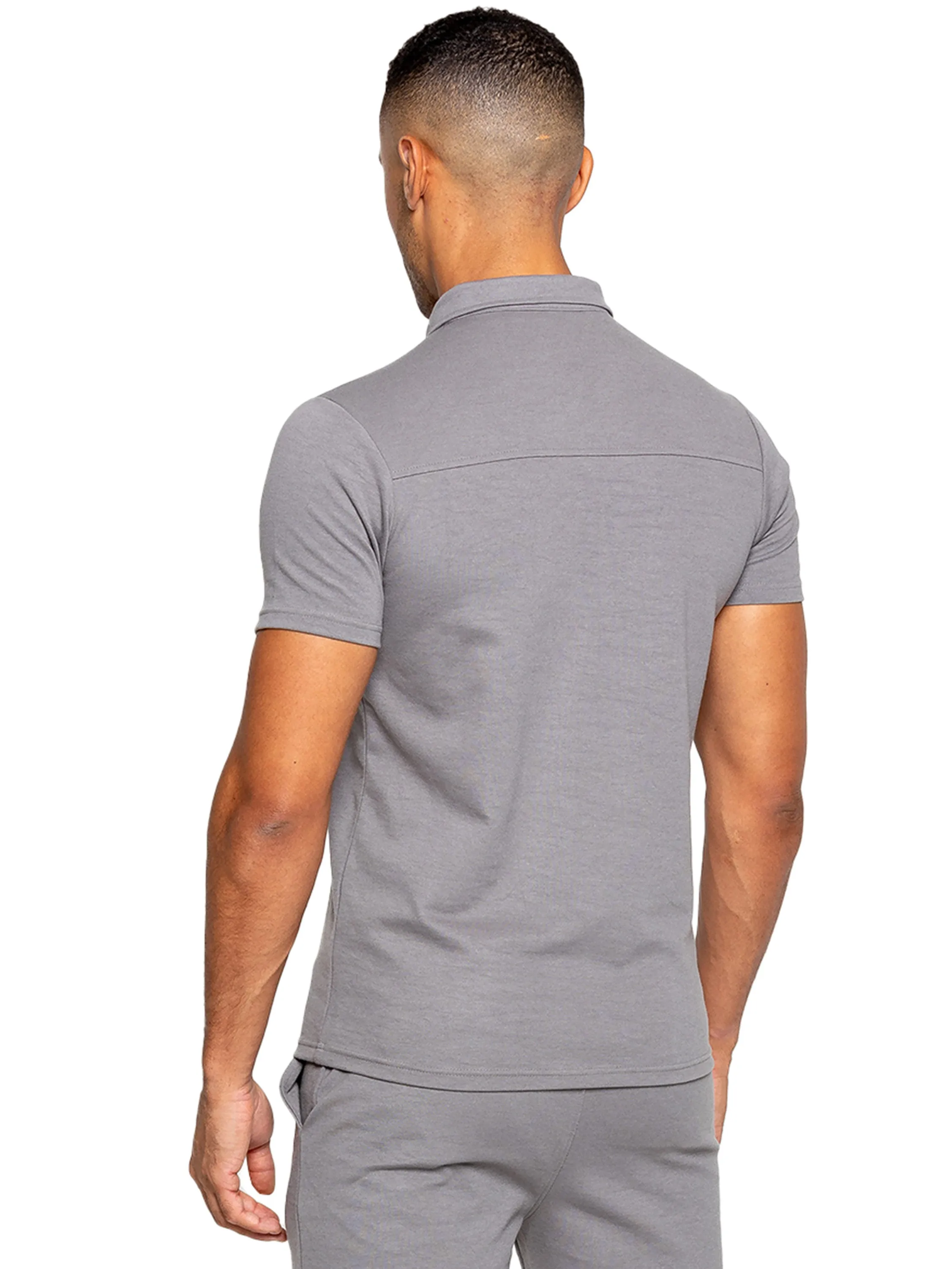 Enzo | Mens Zip Up Polo Shirt