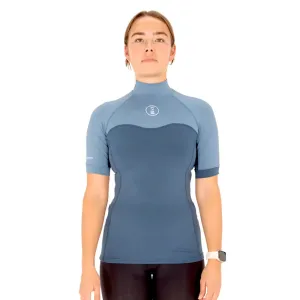 Fourth Element Women's Short Sleeve Hydro-T Rashguard - Ocean Blue/Deep Blue