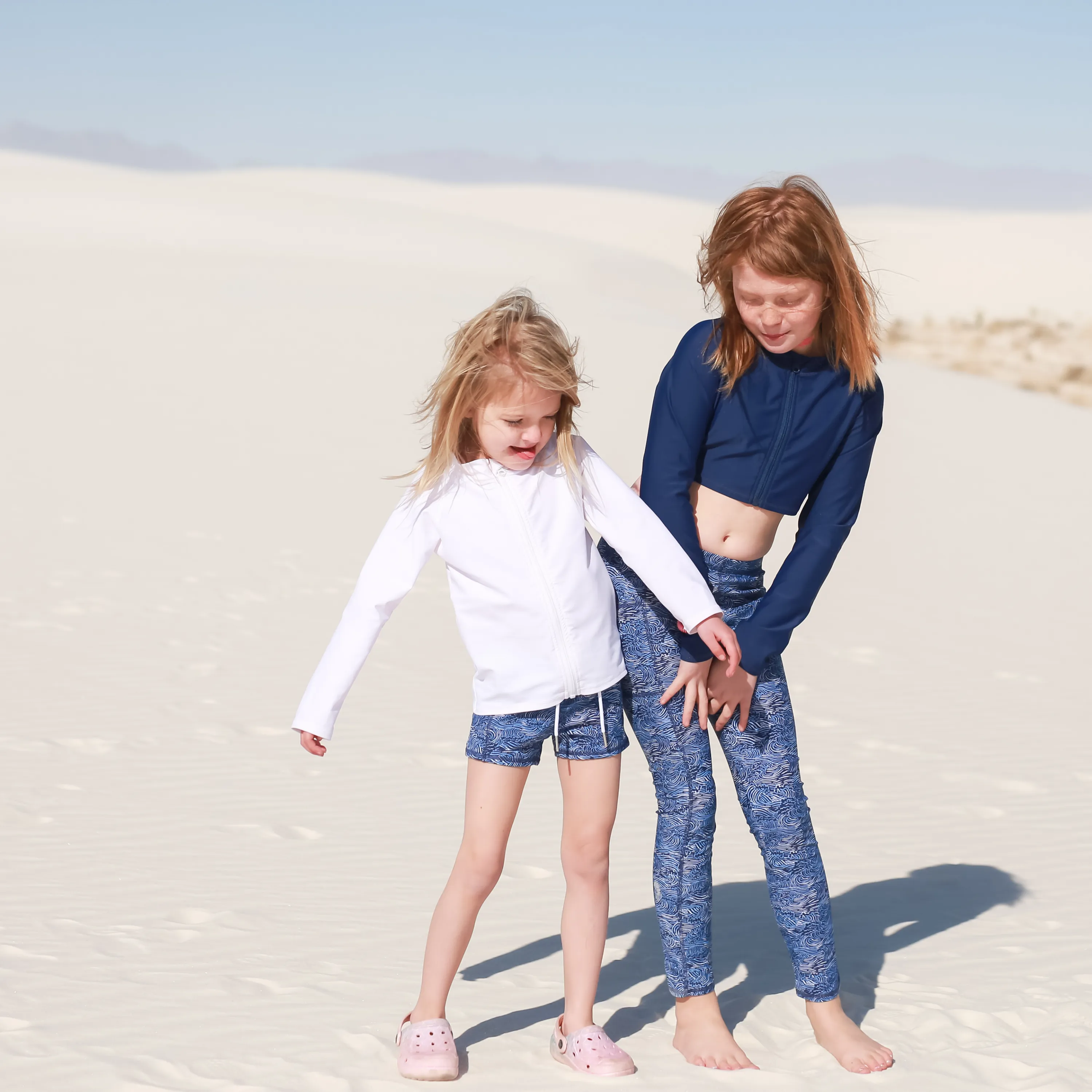 Girls Long Sleeve Crop Rash Guard | "Navy"