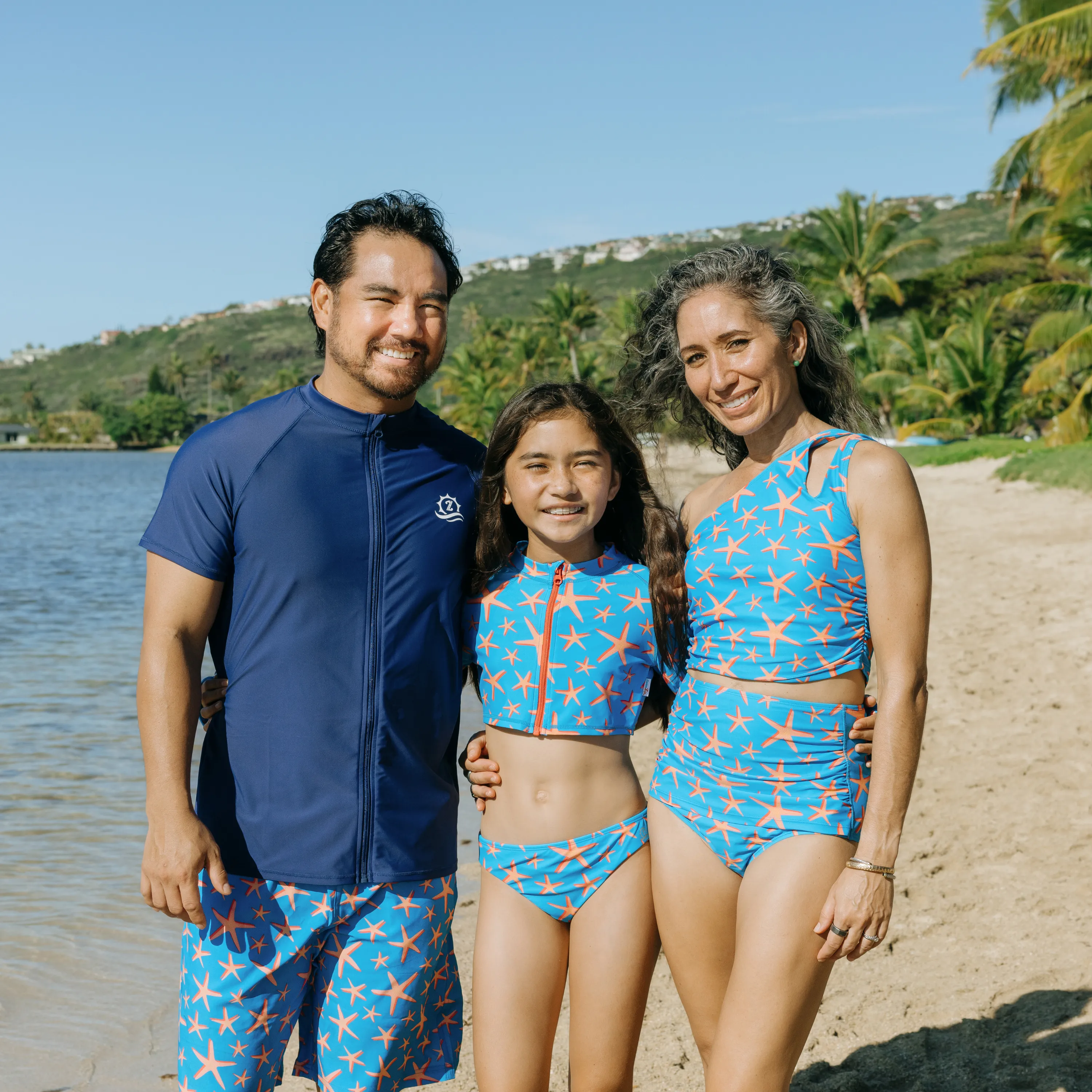 Girls Long Sleeve Crop Rash Guard | "Starfish"