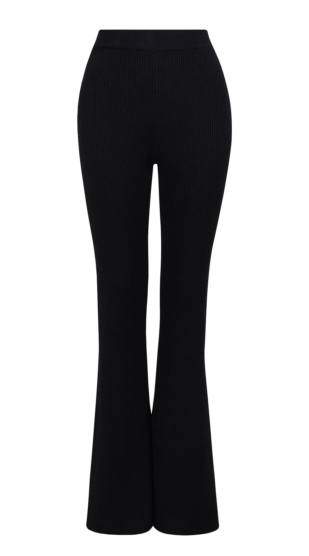 GISELE luxe ribbed-knit high-rise pants