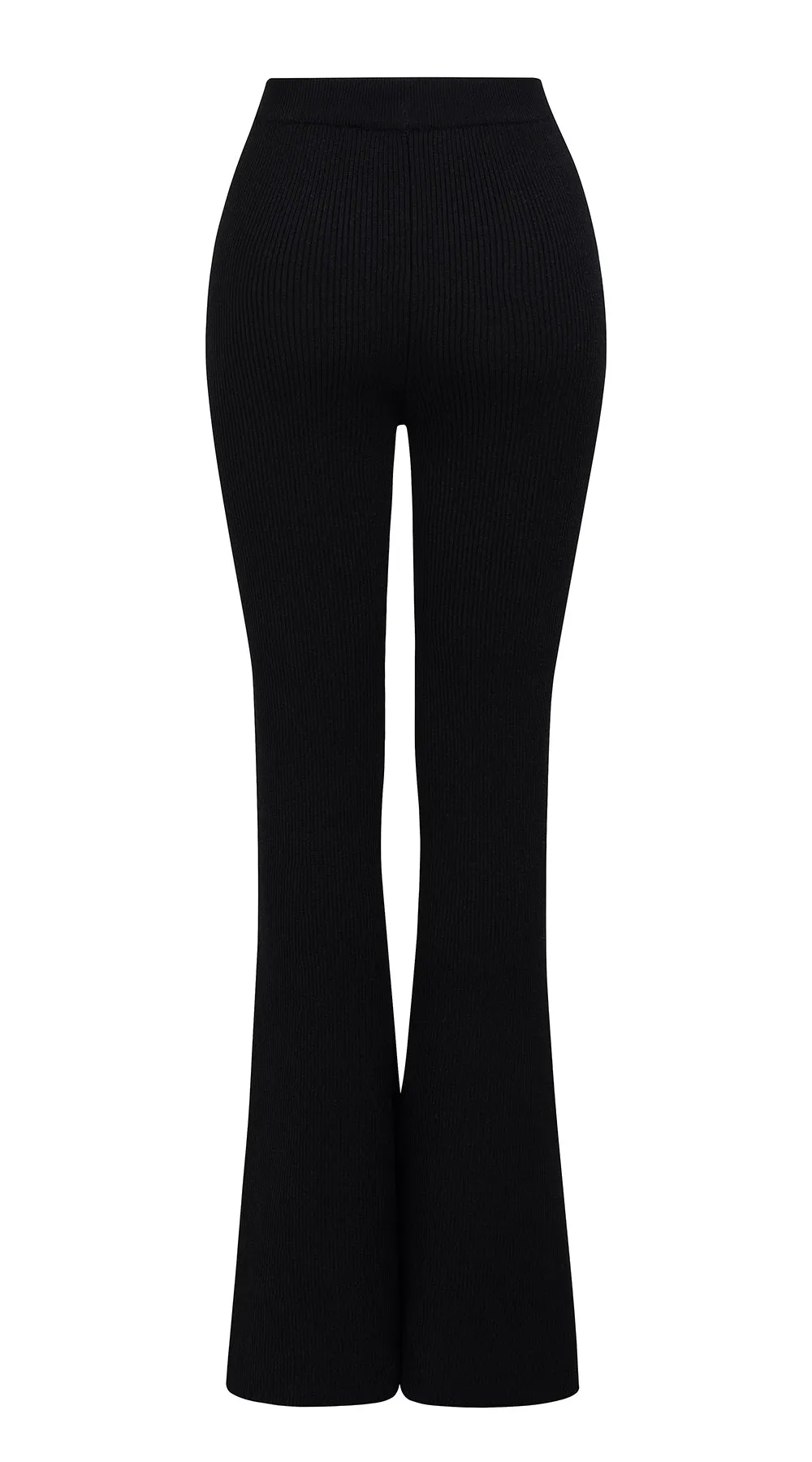 GISELE luxe ribbed-knit high-rise pants