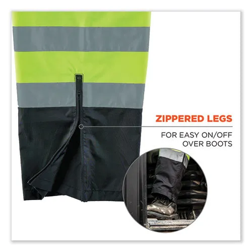 Glowear 8915bk Class E Hi-vis Rain Pants Black Bottom, 2x-large, Lime, Ships In 1-3 Business Days