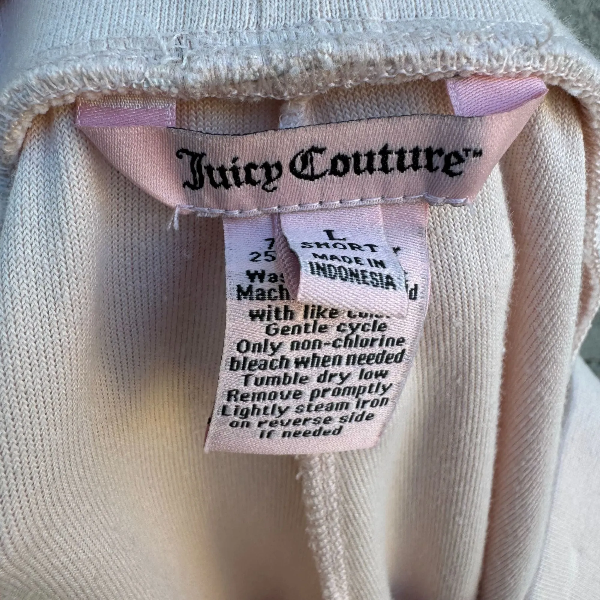 Juicy Couture Vintage Womens Pink Velour Drawstring Wide Leg Track Pants Large