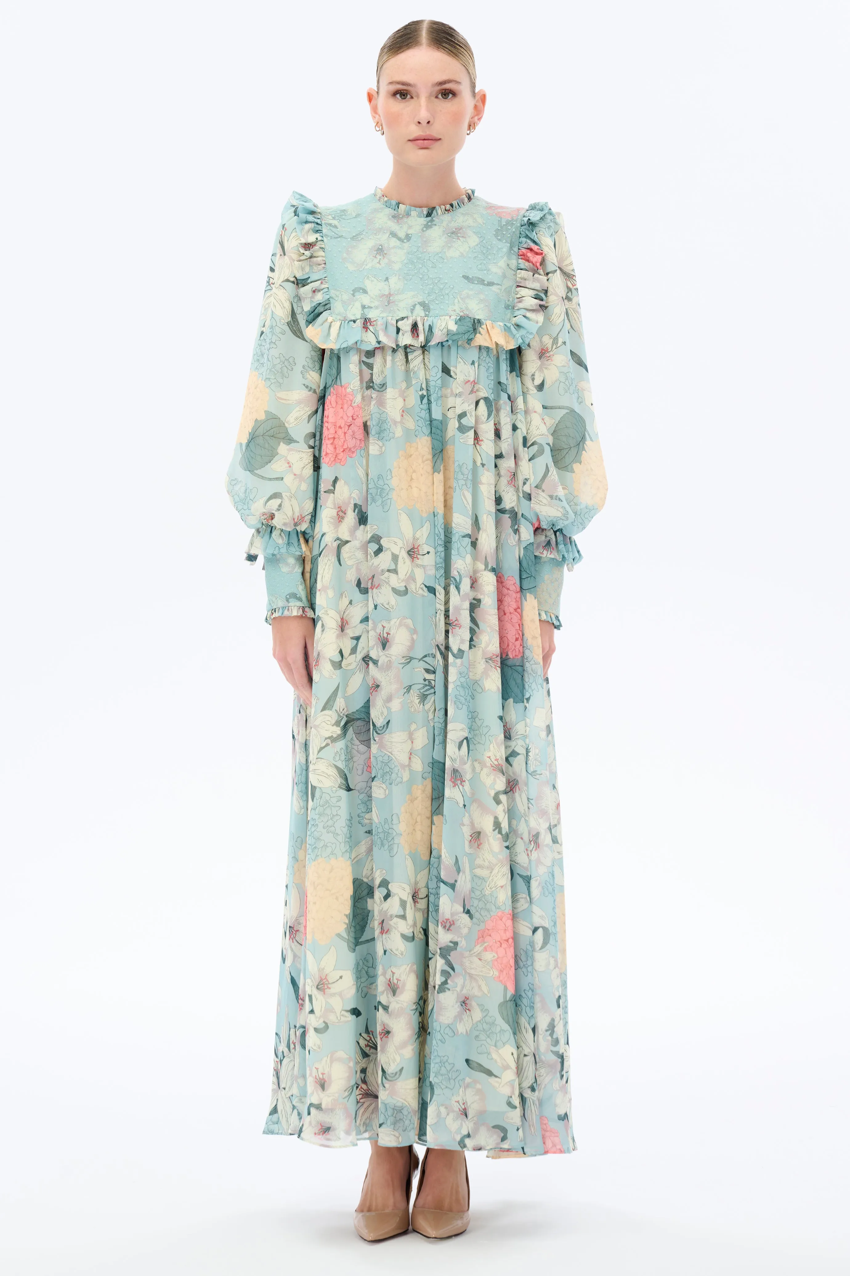 Julia Floral Maxi Dress with Long Sleeves