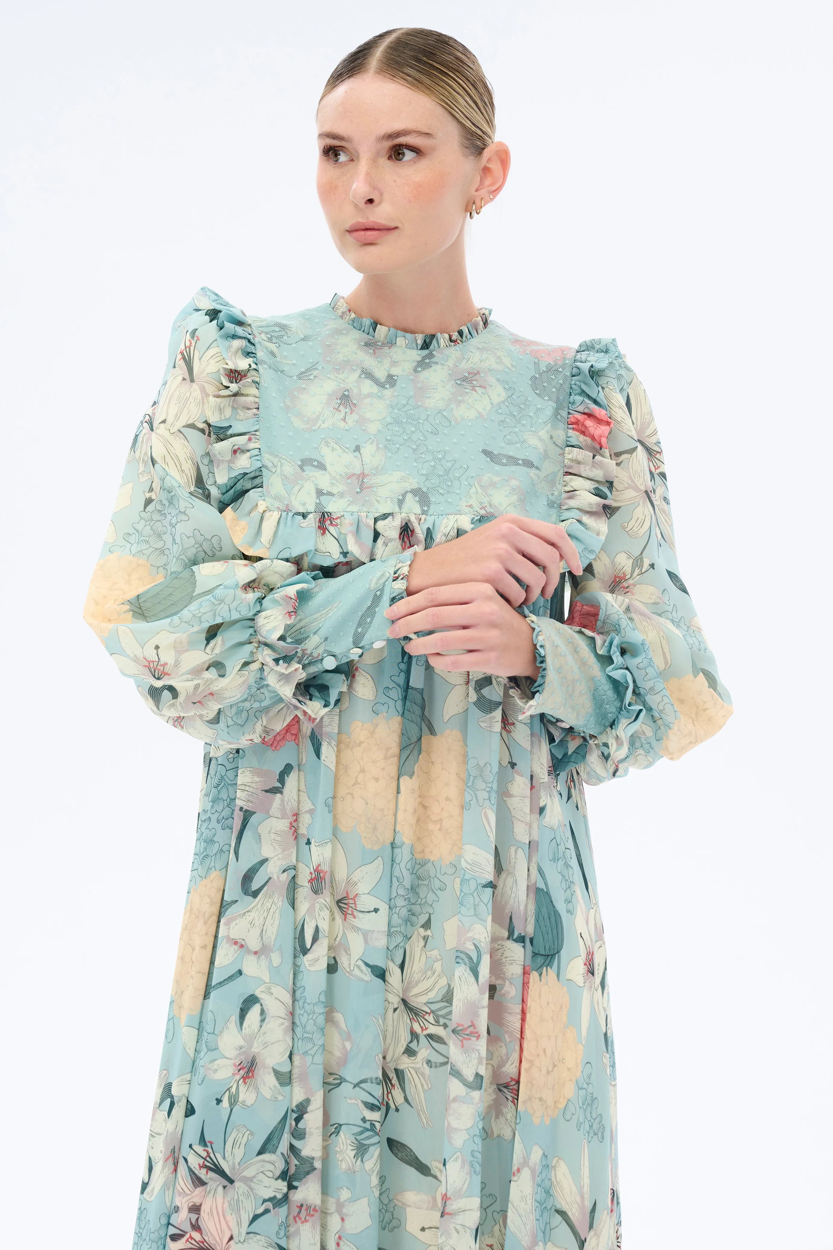 Julia Floral Maxi Dress with Long Sleeves