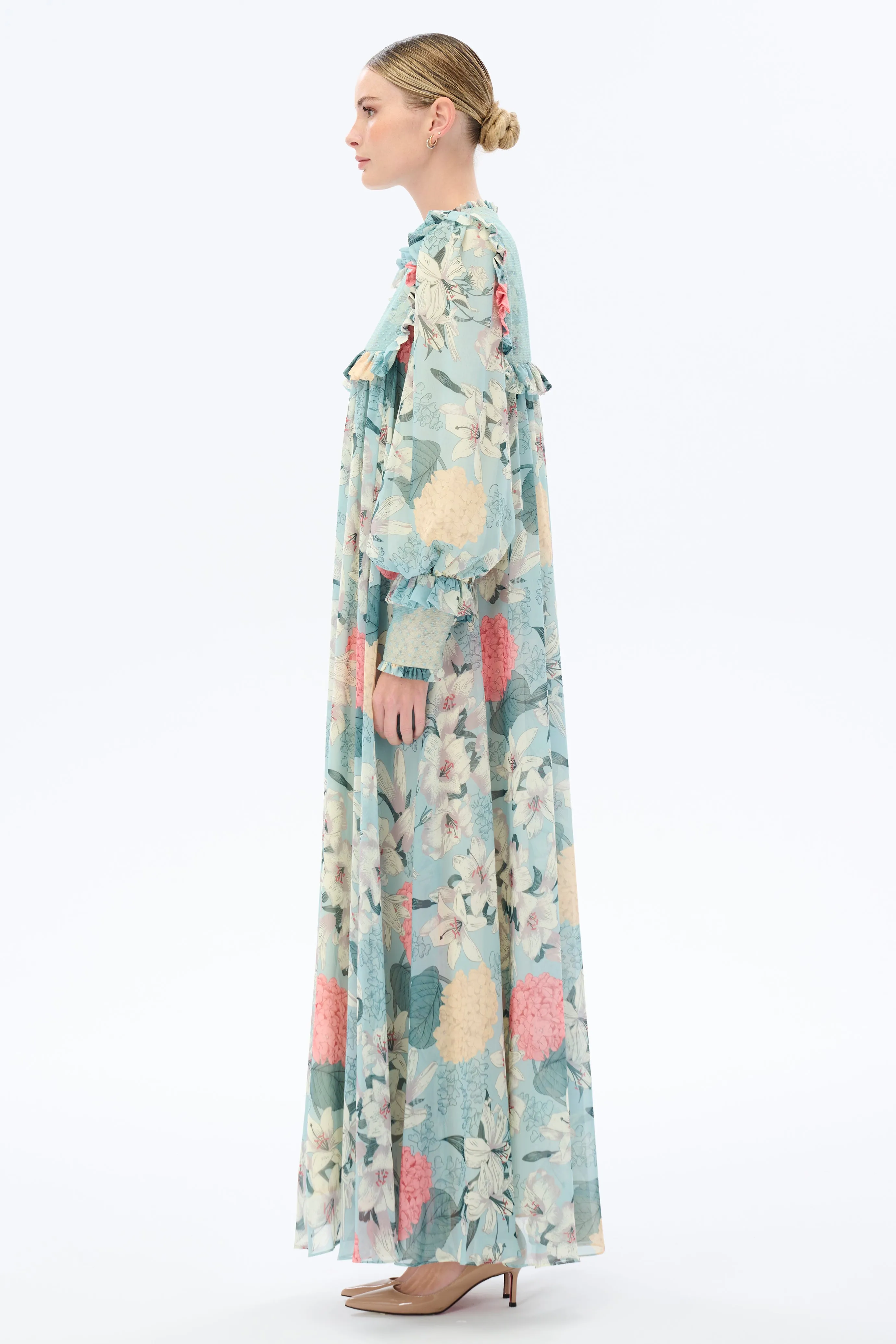 Julia Floral Maxi Dress with Long Sleeves