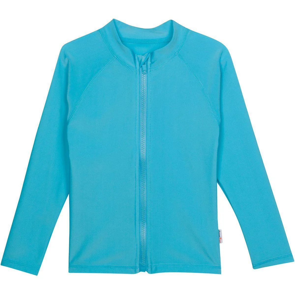 Kids UPF 50  Long Sleeve Zipper Rash Guard Swim Shirt | "Aqua"