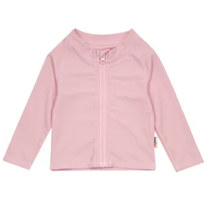 Kids UPF 50  Long Sleeve Zipper Rash Guard Swim Shirt | "Pink"