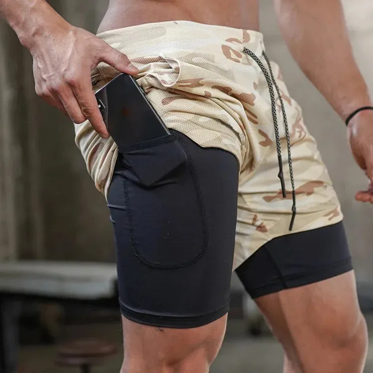 Men's 2-in-1 Quick Dry Running & Gym Shorts