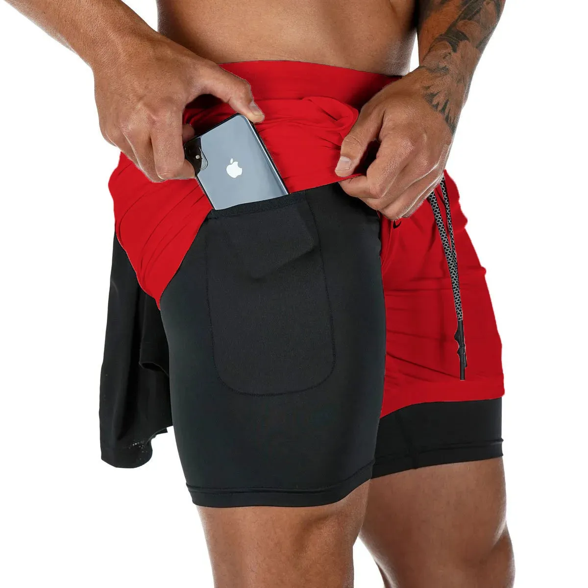 Men's 2-in-1 Quick Dry Running & Gym Shorts