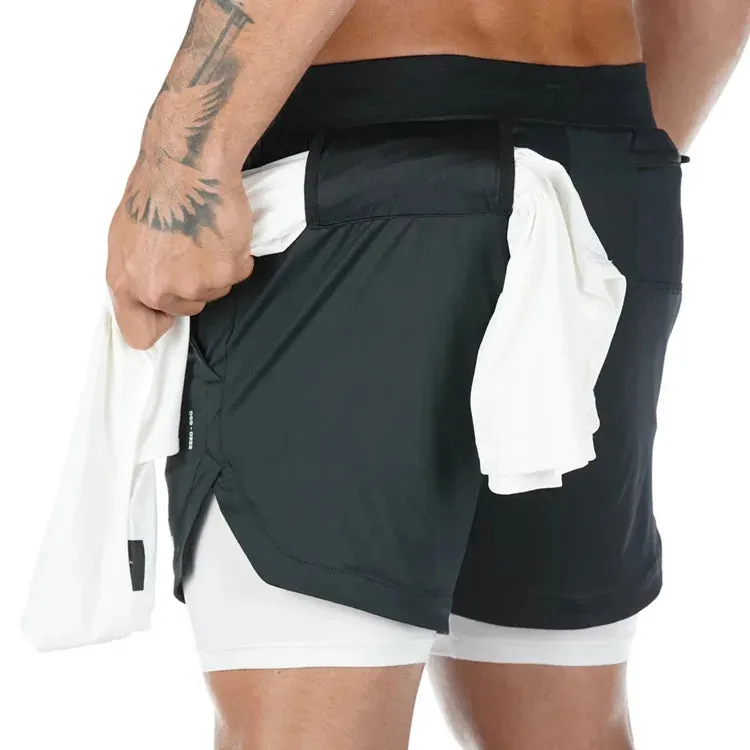 Men's 2-in-1 Quick Dry Running & Gym Shorts