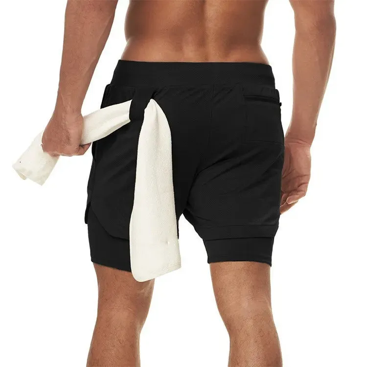 Men's 2-in-1 Quick Dry Running & Gym Shorts