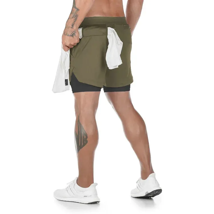 Men's 2-in-1 Quick Dry Running & Gym Shorts