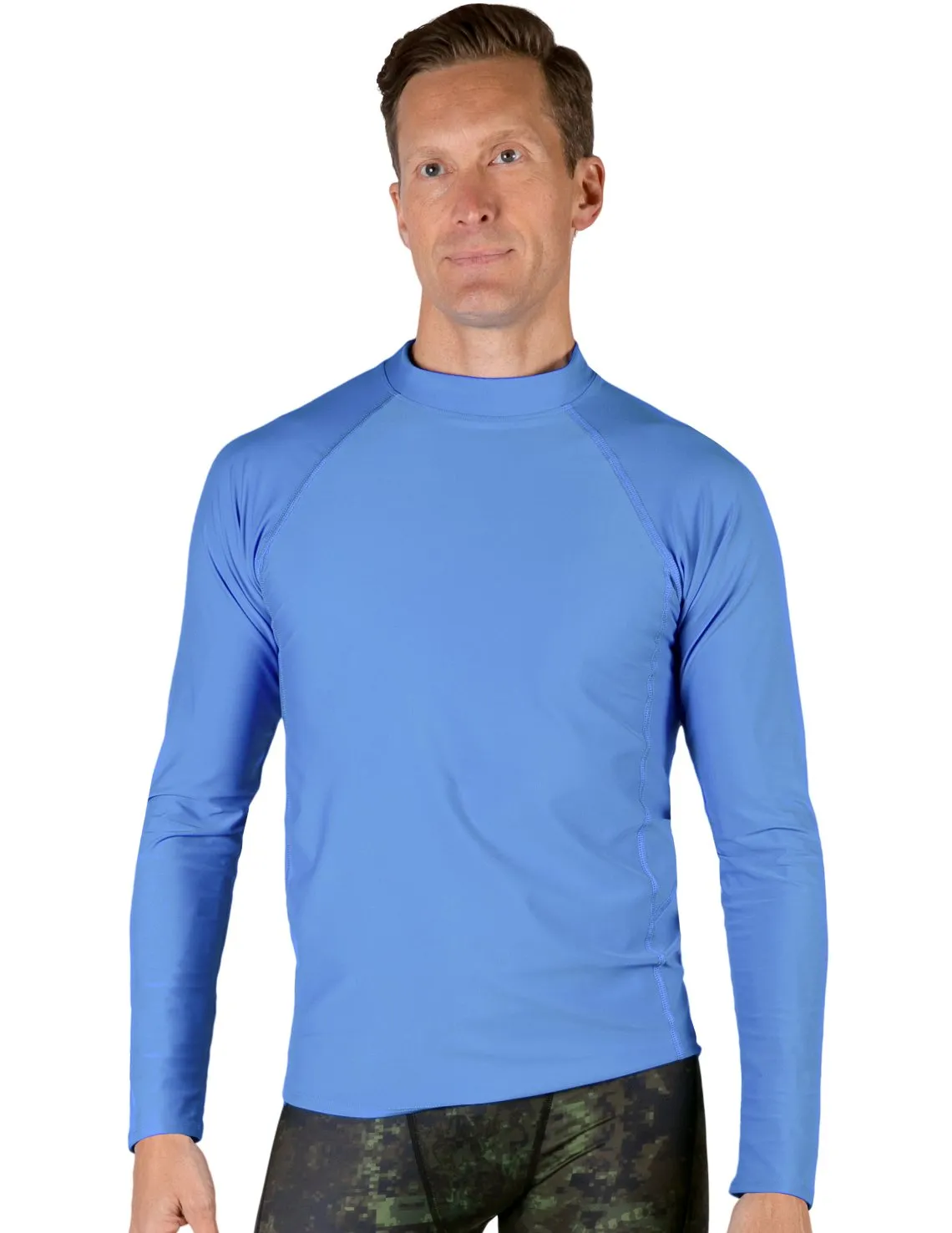 Men's  Swim Performance Long Sleeve Rash Guard - Spa Blue