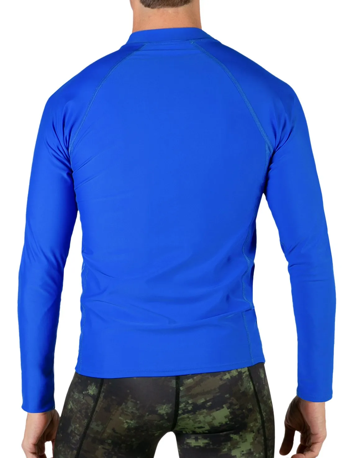 Men's  Swim Performance Long Sleeve Rash Guard - Spa Blue