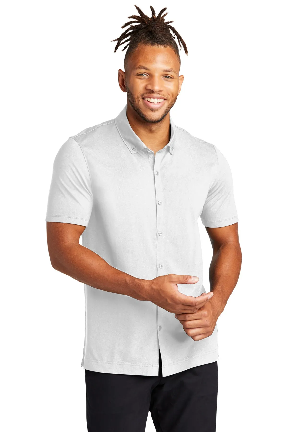 Mercer Mettle™ Stretch Pique Full-Button Polo MM1006