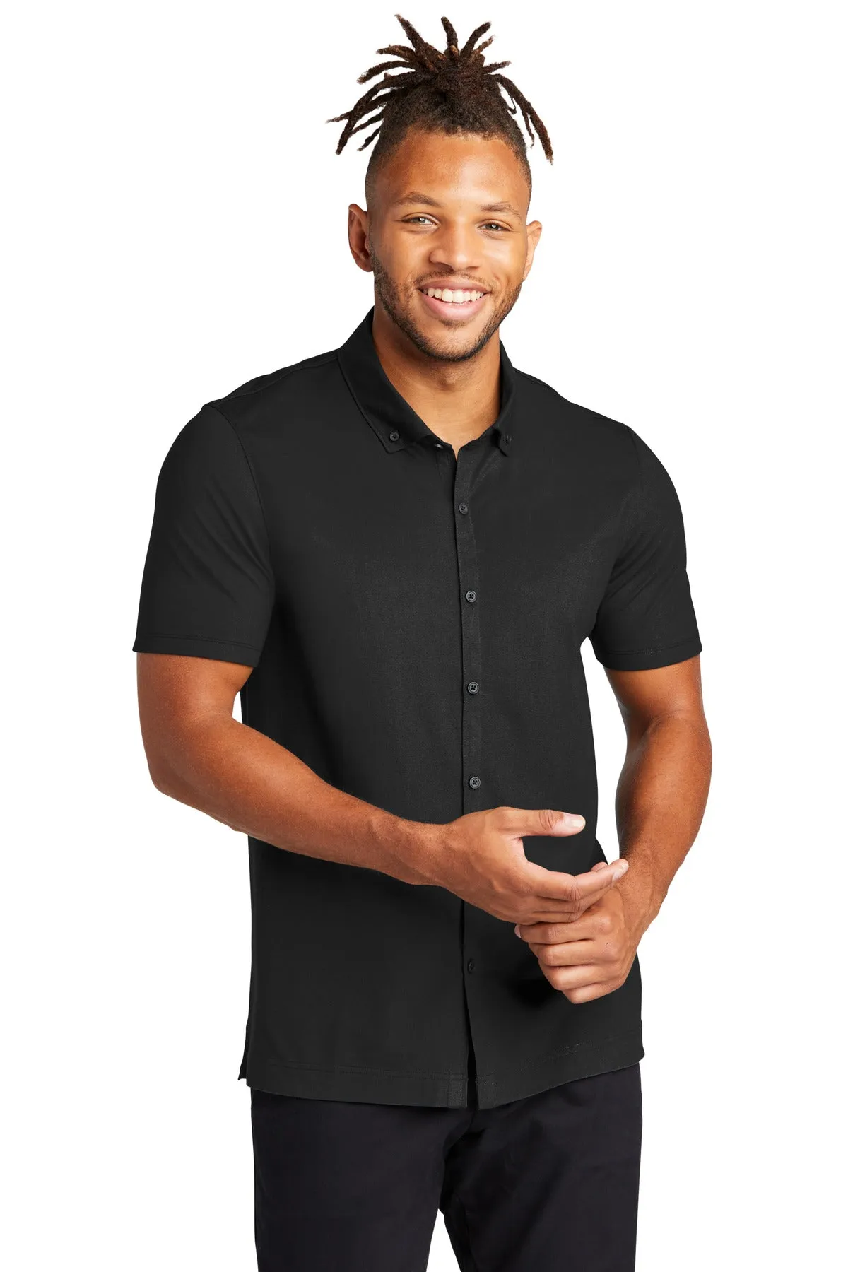 Mercer Mettle™ Stretch Pique Full-Button Polo MM1006