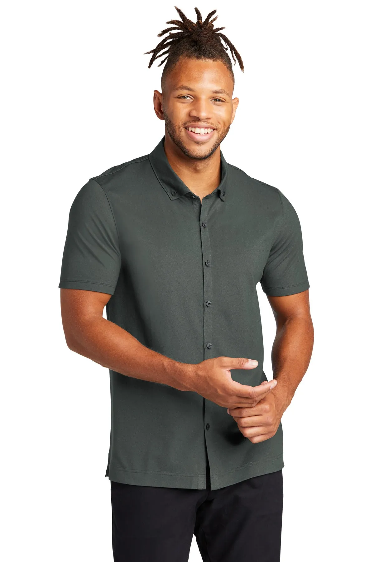 Mercer Mettle™ Stretch Pique Full-Button Polo MM1006