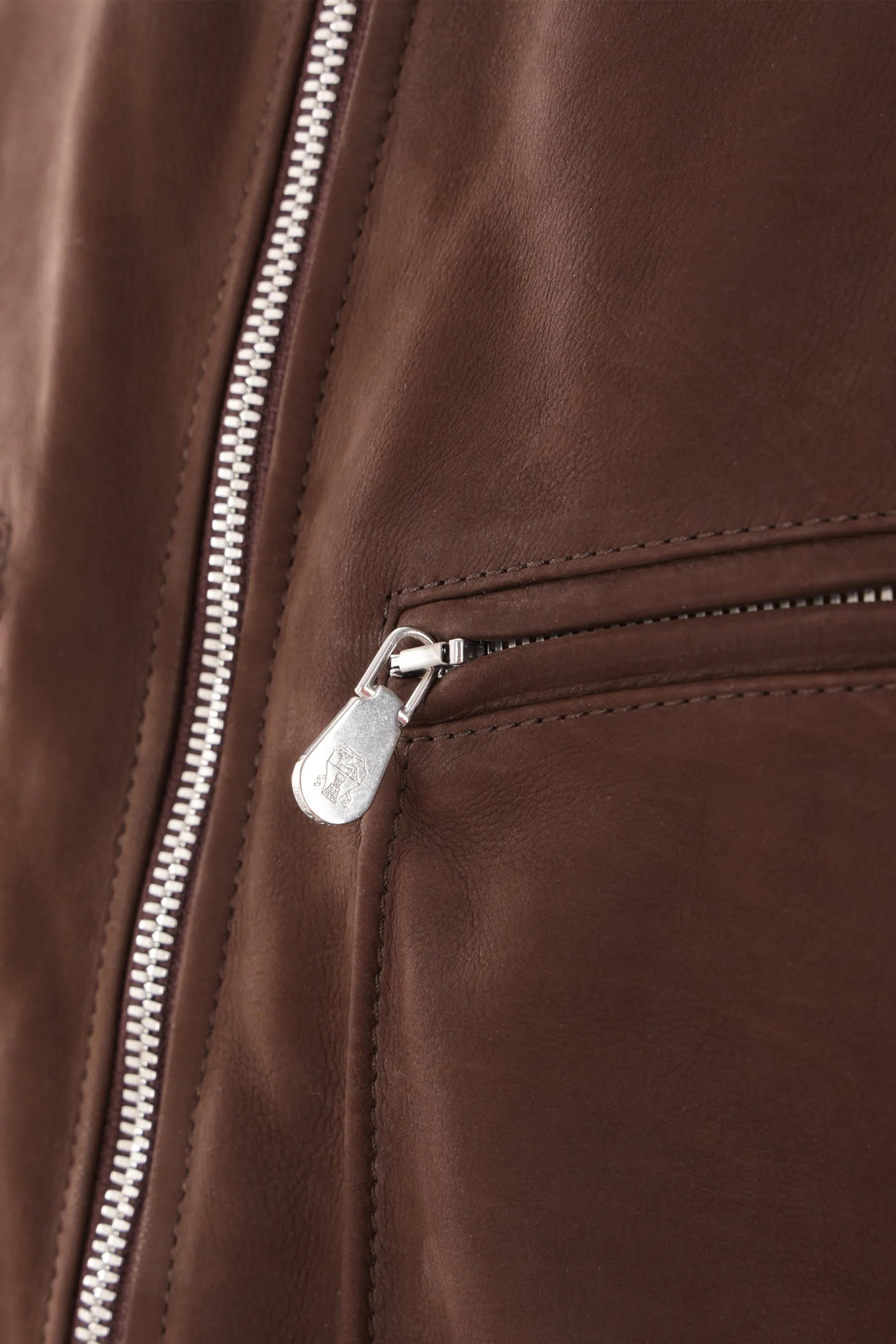 Nabuk Full-Zip Leather Jacket