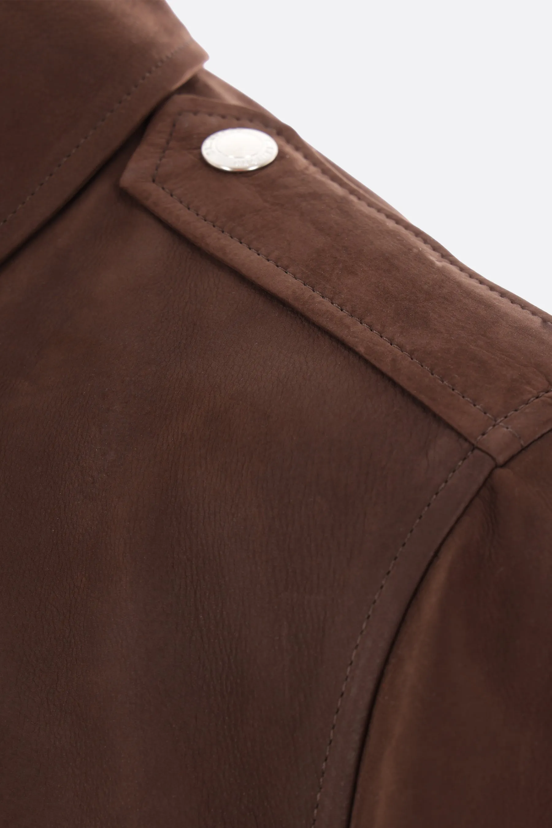 Nabuk Full-Zip Leather Jacket