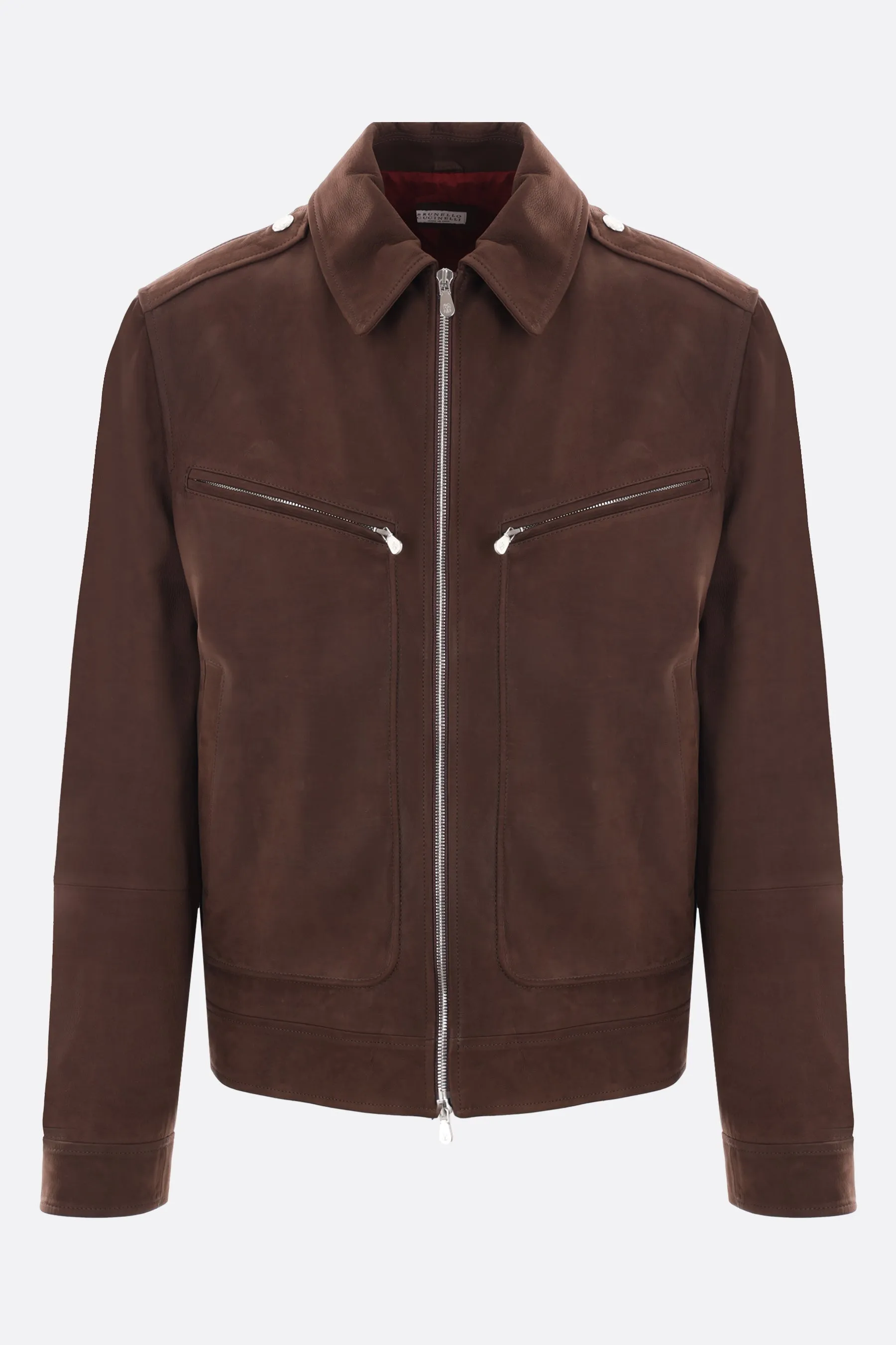 Nabuk Full-Zip Leather Jacket