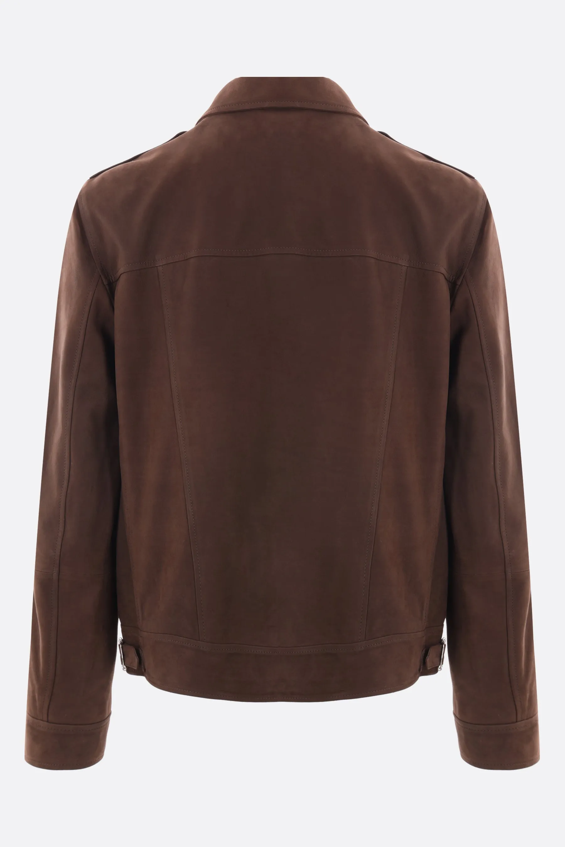 Nabuk Full-Zip Leather Jacket