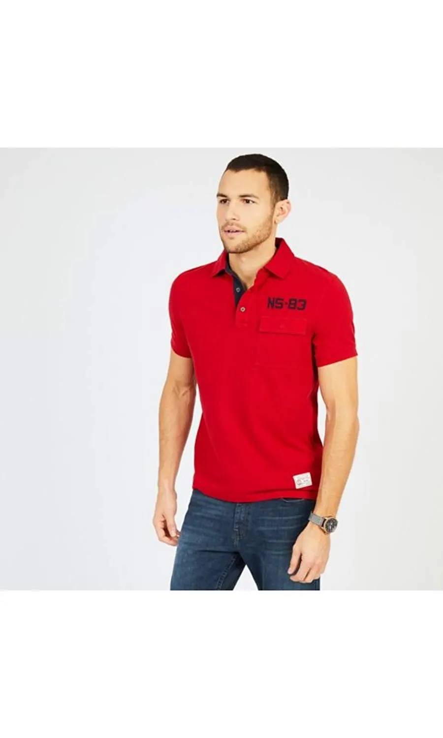 Nautica Men's Short Sleeve Slim Fit Vintage Heritage Look Polo Shirt