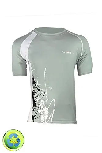 New Tilos Men's 6oz Anti-UV Short Sleeve Rash Guard - Grey/White (Small)