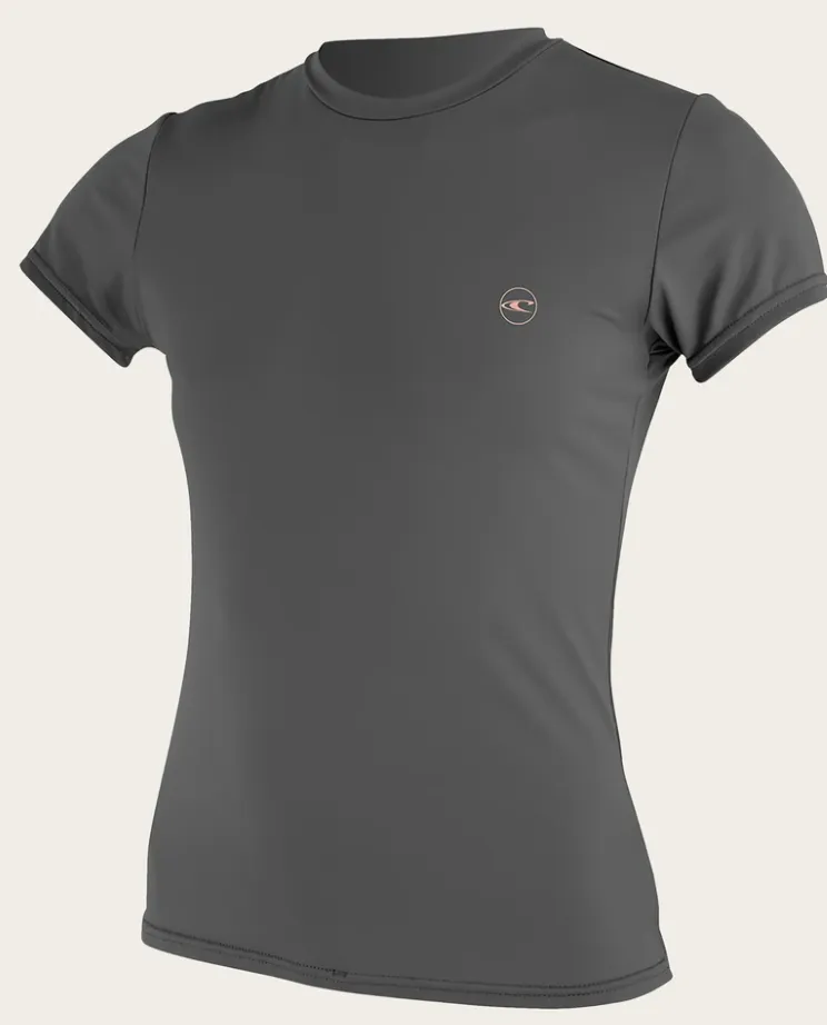 O'neill Women's Basic Skins UPF 30  S/S Sun Shirt GRAPHITE