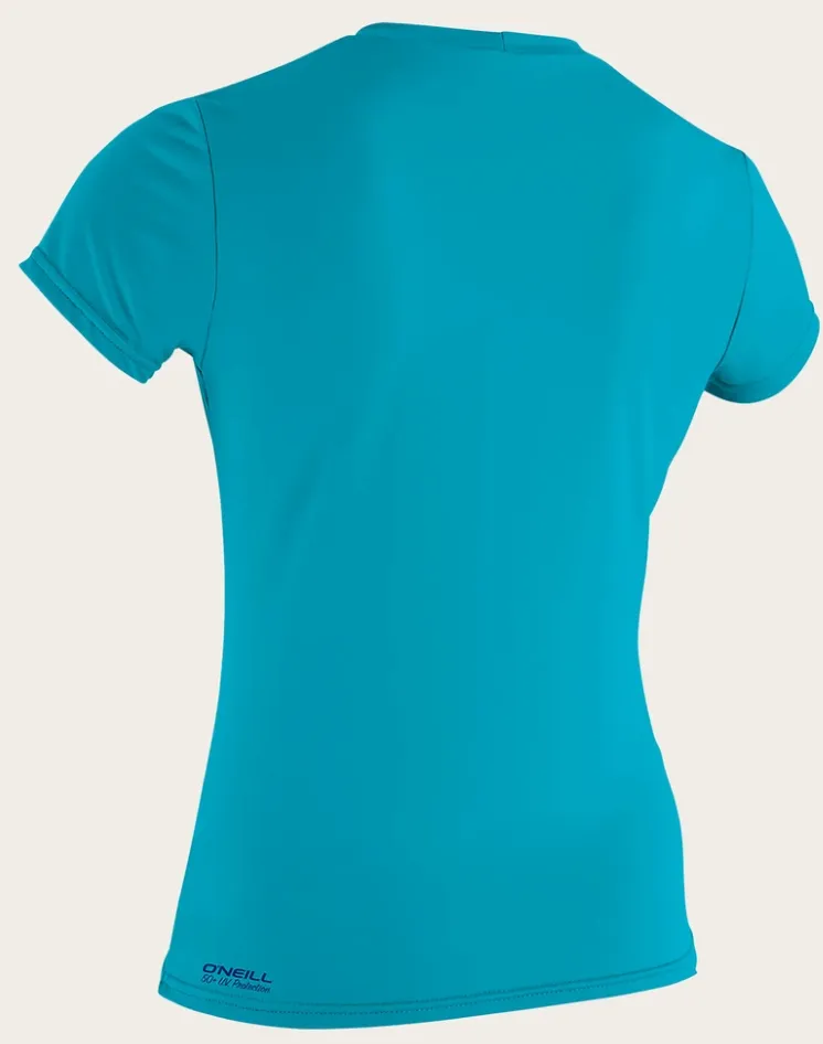 O'neill Women's Basic Skins UPF 30  S/S Sun Shirt TURQ.