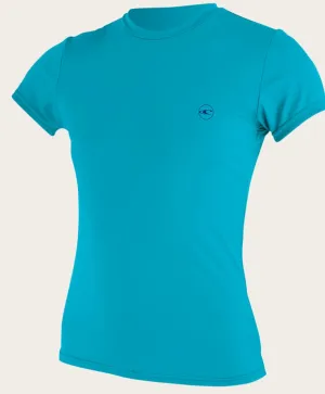 O'neill Women's Basic Skins UPF 30  S/S Sun Shirt TURQ.