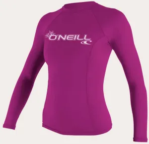 O'neill Women's Basic UPF 50  L/S Rash Guard Fox Pink