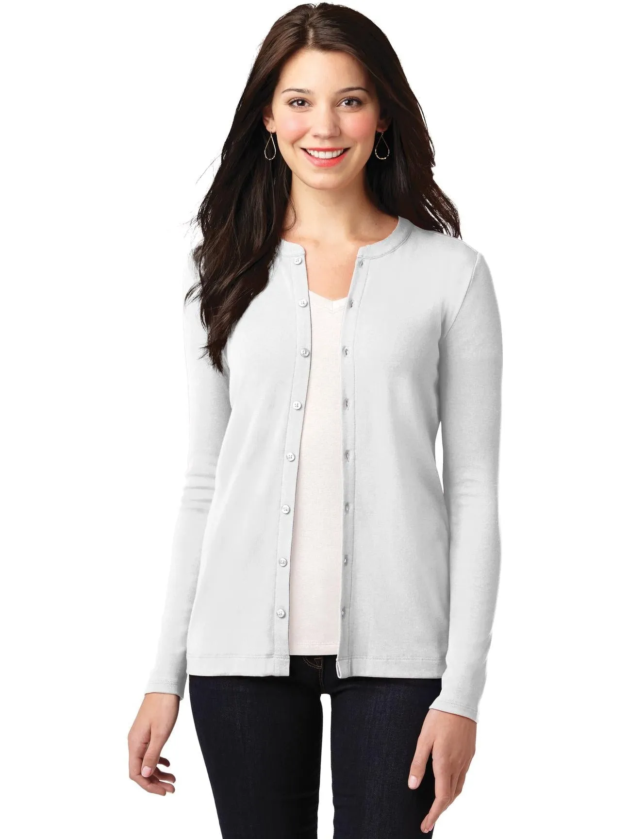 OUTLET-Port Authority Ladies Concept Stretch Button-Front Cardigan