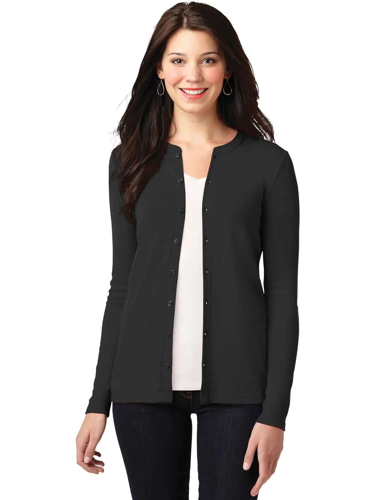 OUTLET-Port Authority Ladies Concept Stretch Button-Front Cardigan