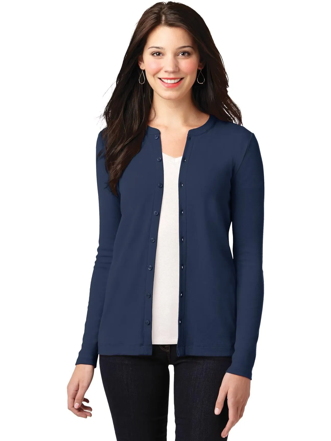 OUTLET-Port Authority Ladies Concept Stretch Button-Front Cardigan