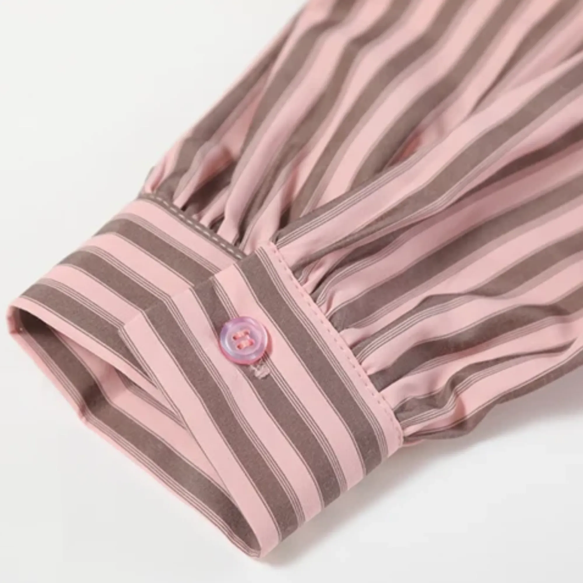 Pre Order:  Pink Stripes Spliced Long Sleeves Top