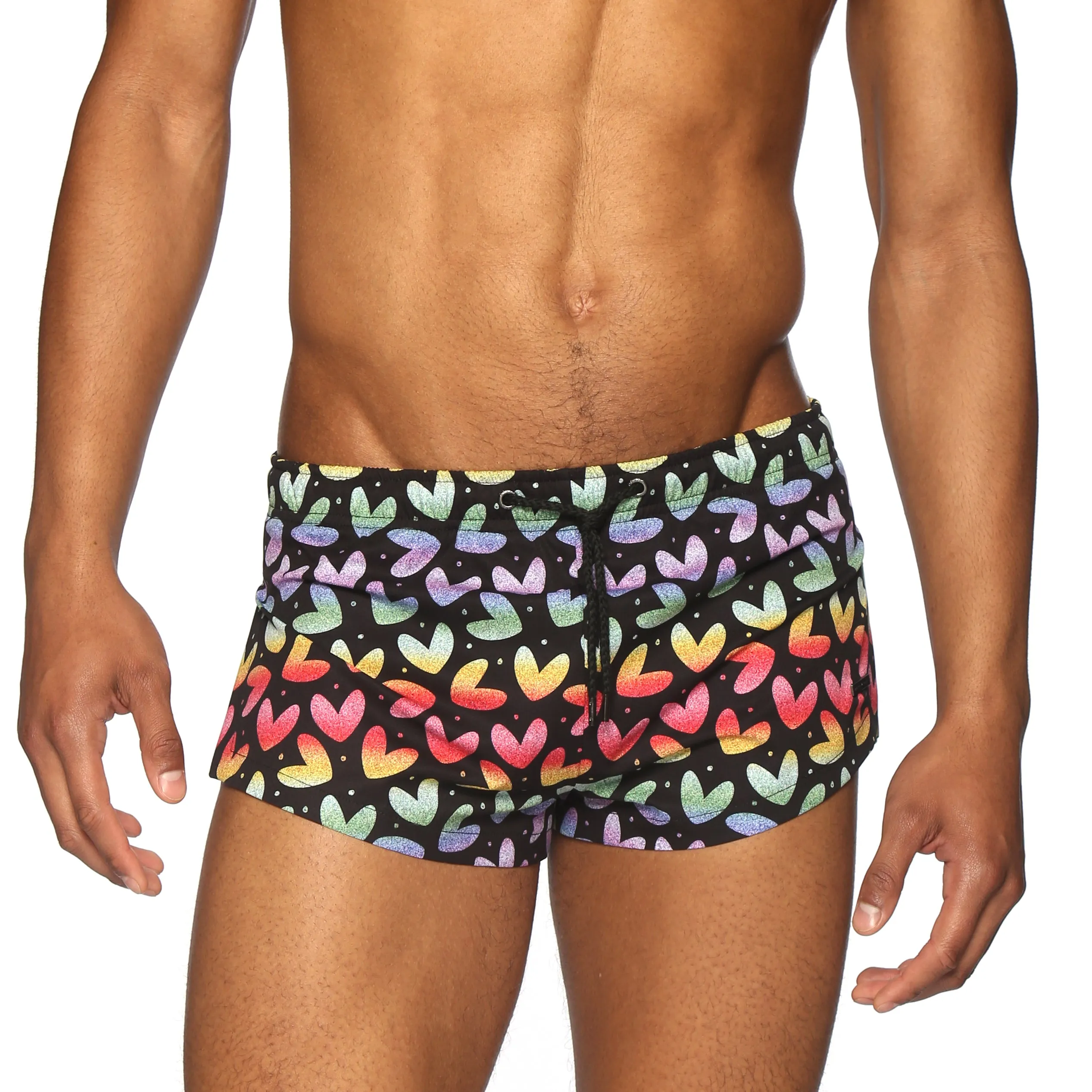 PRIDE EDITION- Black Heartbreaker Printed Aero Swim Short