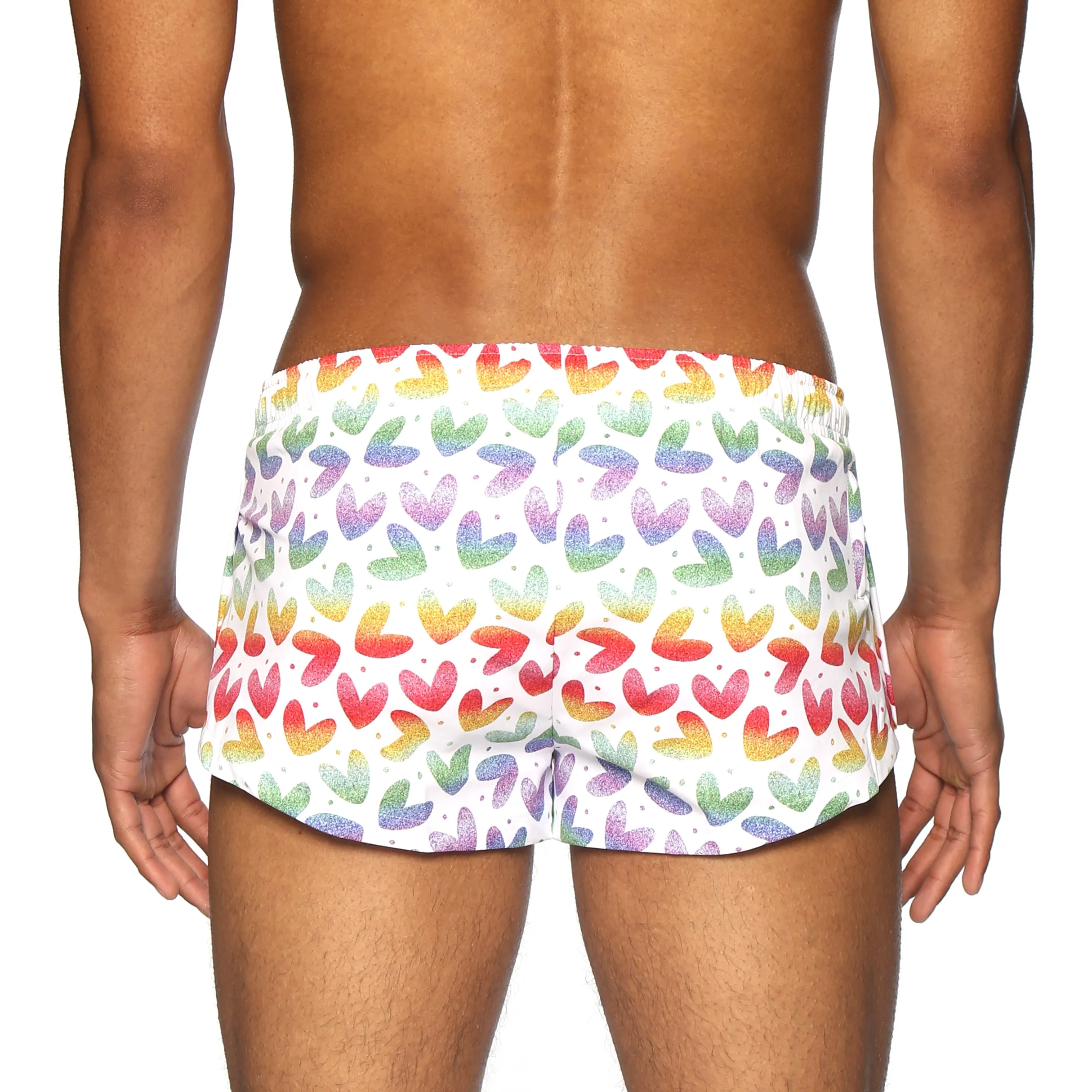 PRIDE EDITION- White Heartbreaker Printed Aero Swim Short