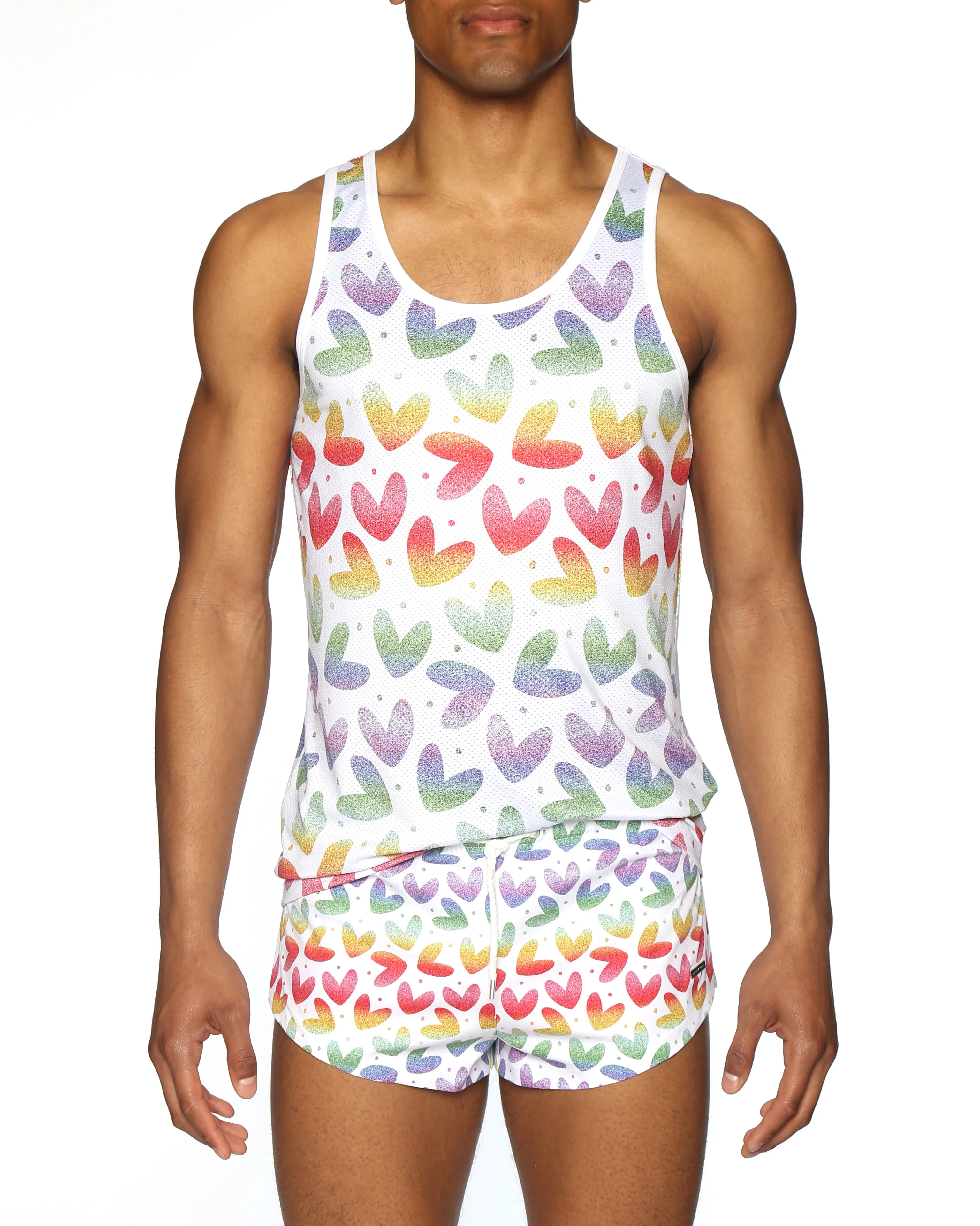 PRIDE EDITION- White Heartbreaker Printed Aero Swim Short